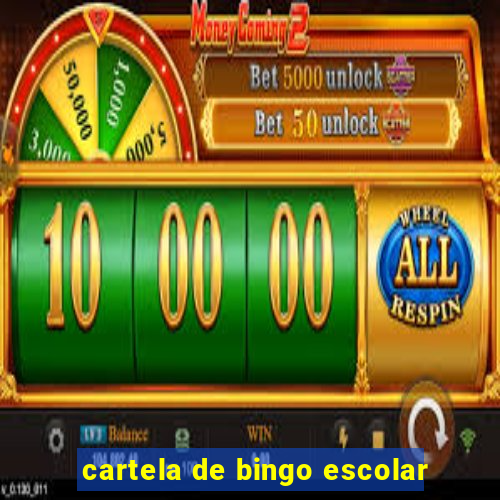 cartela de bingo escolar