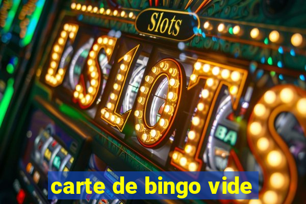 carte de bingo vide