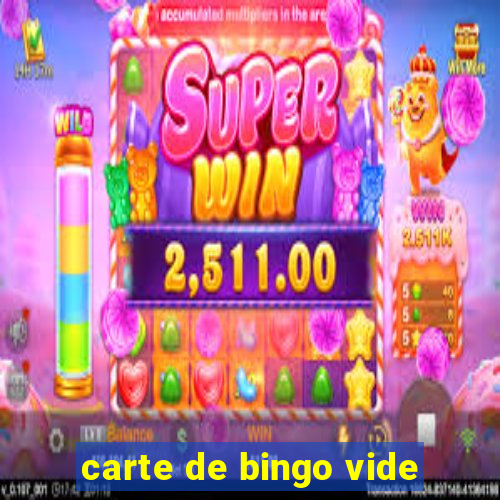 carte de bingo vide