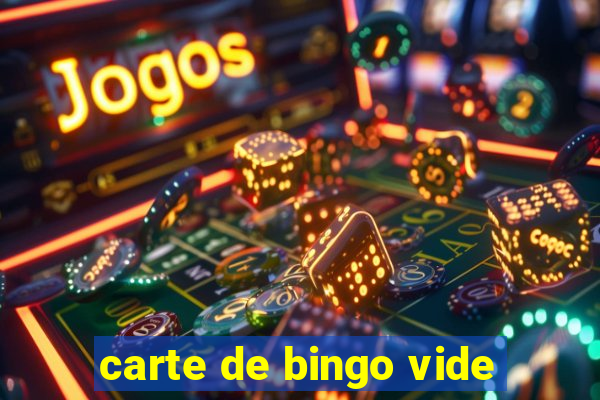 carte de bingo vide