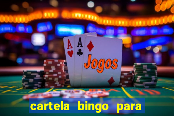 cartela bingo para cha de cozinha imprimir gratis