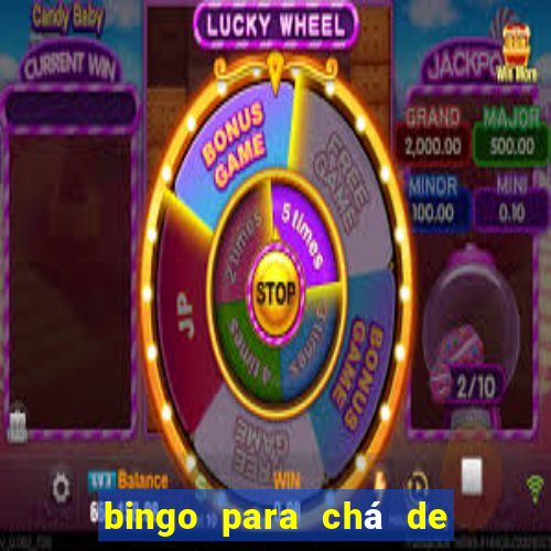 bingo para chá de bebê para imprimir grátis