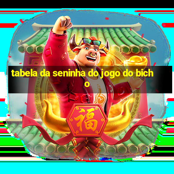 tabela da seninha do jogo do bicho