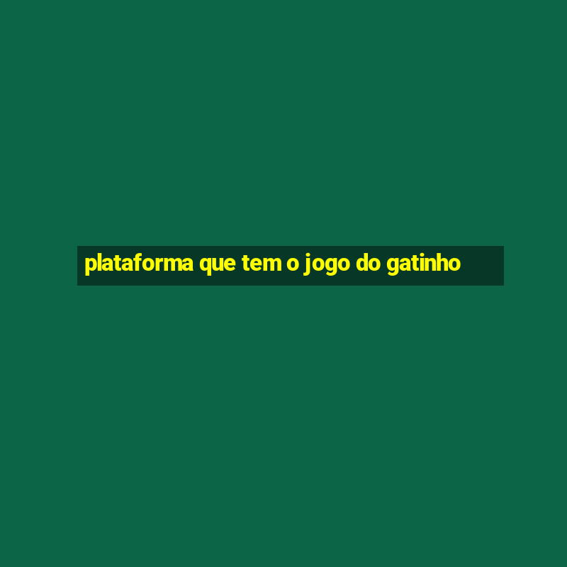 plataforma que tem o jogo do gatinho