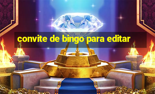 convite de bingo para editar