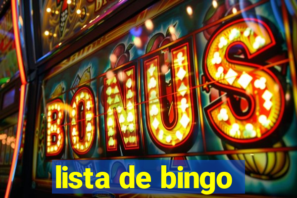 lista de bingo