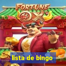 lista de bingo