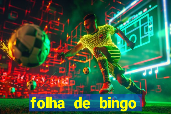 folha de bingo para imprimir