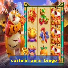 cartela para bingo em branco