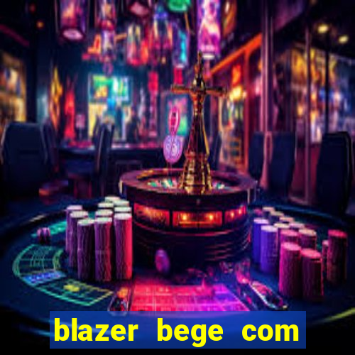 blazer bege com calça preta