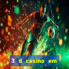 3 d casino em movimento com baralho