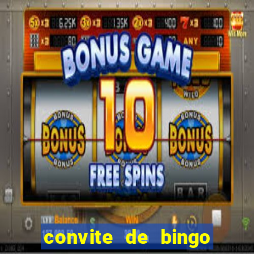 convite de bingo para editar