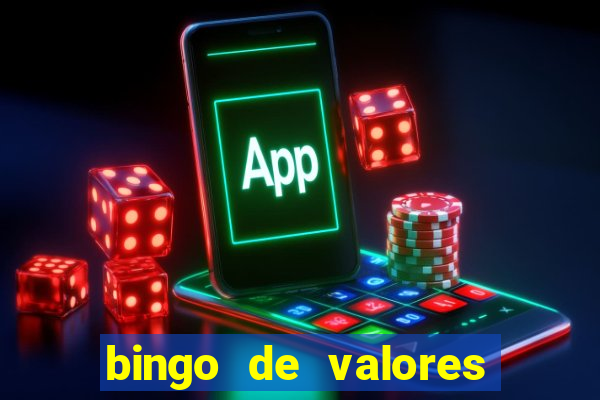 bingo de valores para imprimir