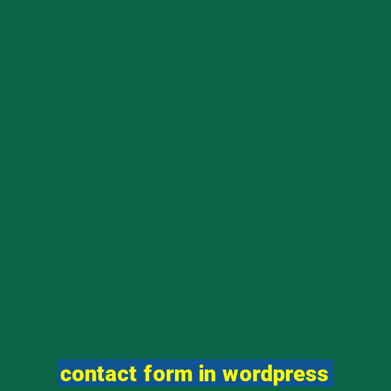 contact form in wordpress