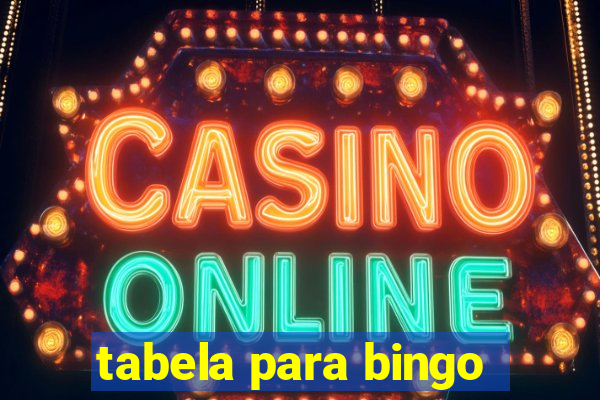 tabela para bingo