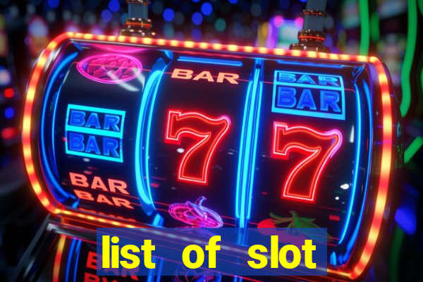 list of slot machines at winstar