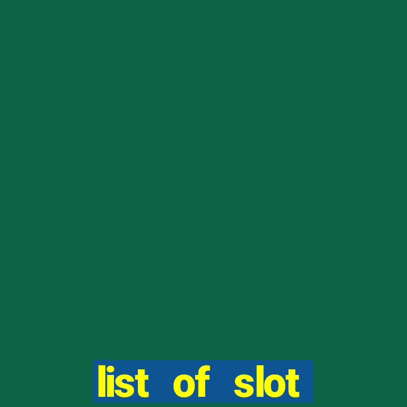 list of slot machines at winstar