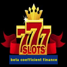 beta coefficient finance