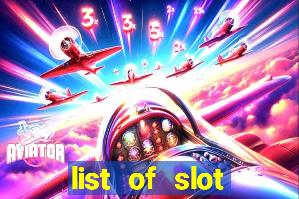 list of slot machines at jake's 58