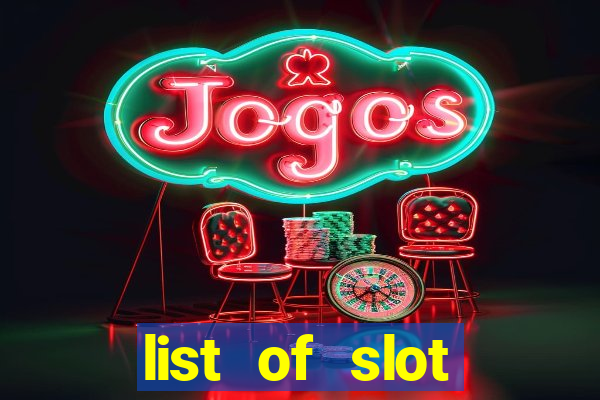 list of slot machines at jake's 58